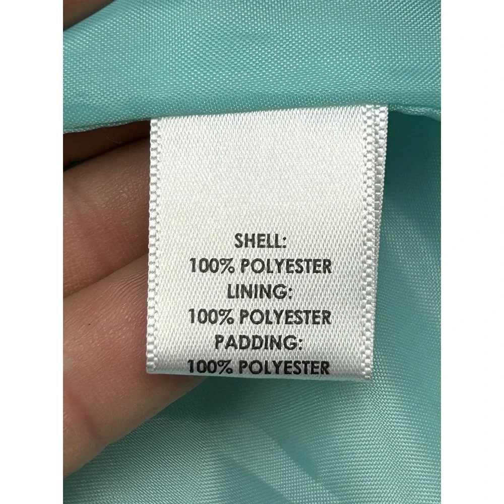 Kim Rogers Puffer Vest Womens Small Black Aqua Gingham Quilted Mock Neck Zip